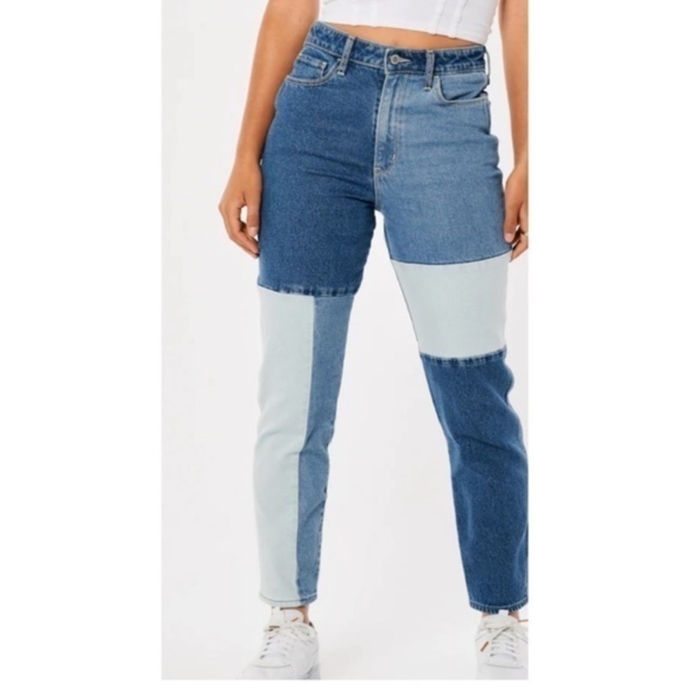 Hollister Ultra High Rise Patchwork Mom Jeans 24W 27L